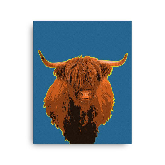 highland cow art edit canvas print
