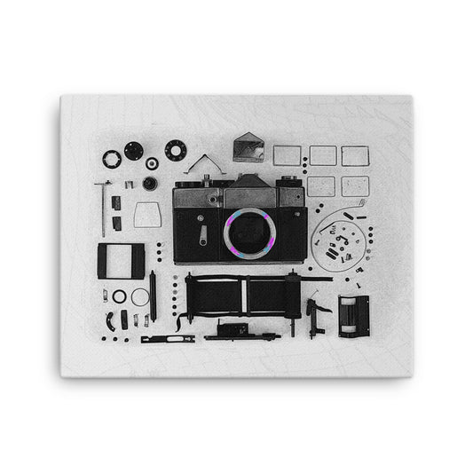 camera assemble canvas print