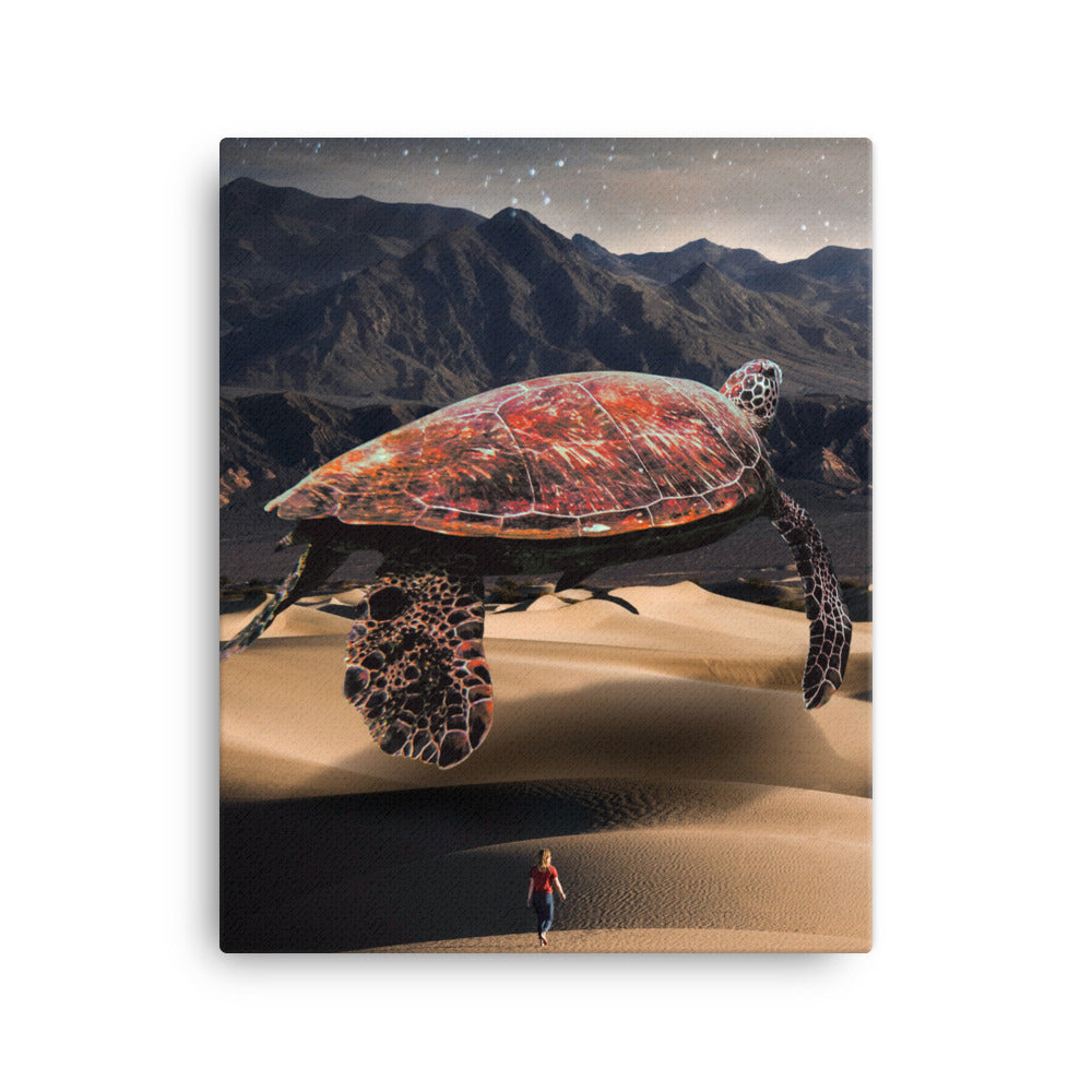Sea Turtle in Desert Canvas Print