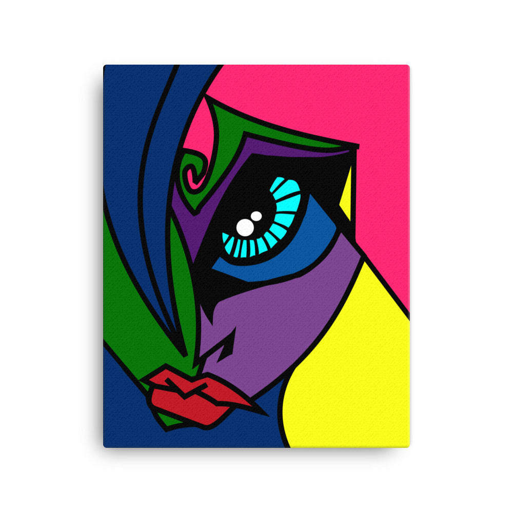 Abstract Face in Lines Canvas Print
