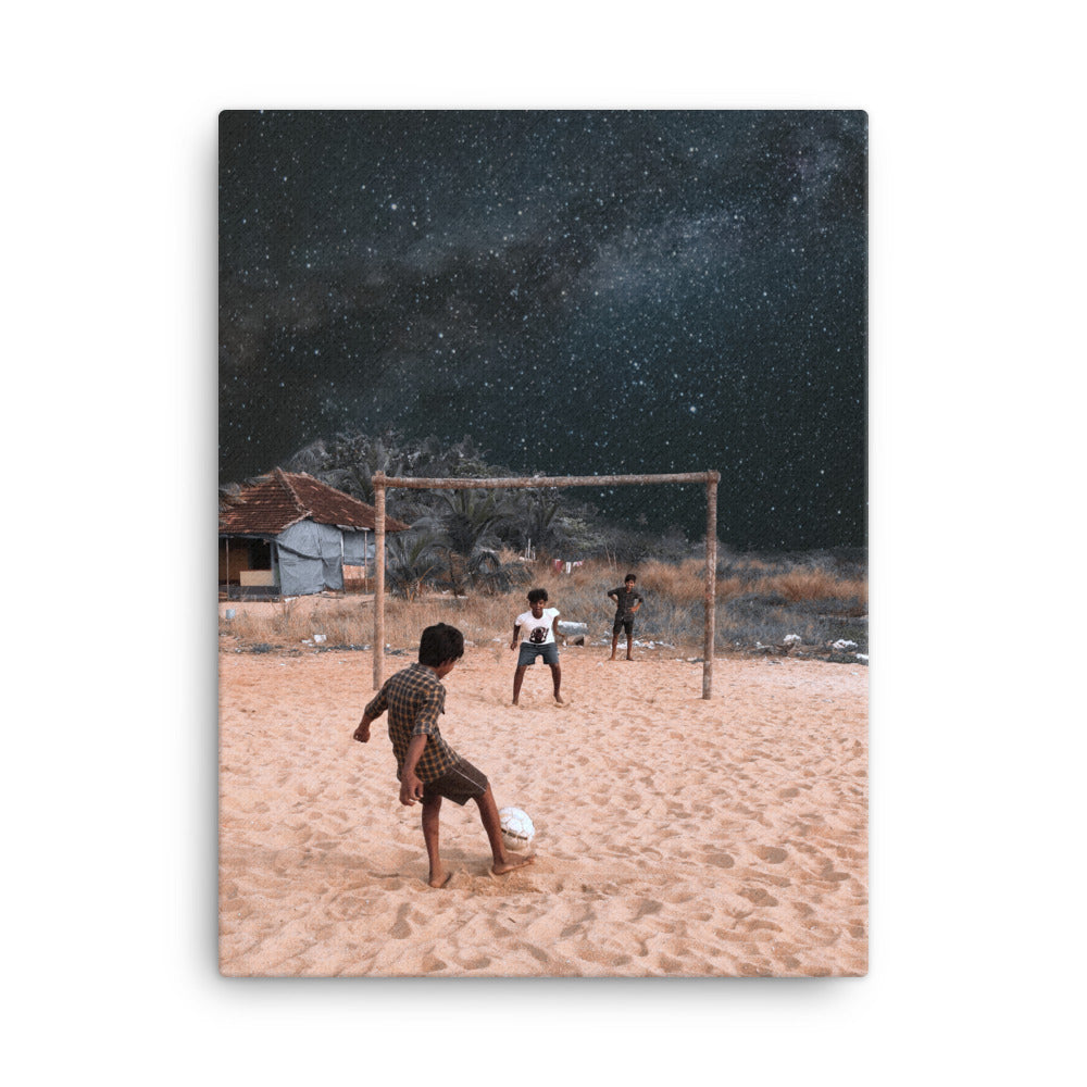 Galactic Kids Football Canvas Print