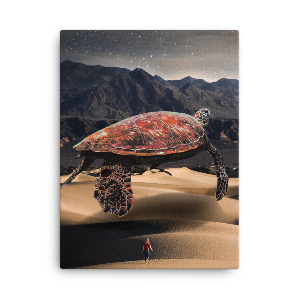 Sea Turtle in Desert Canvas Print
