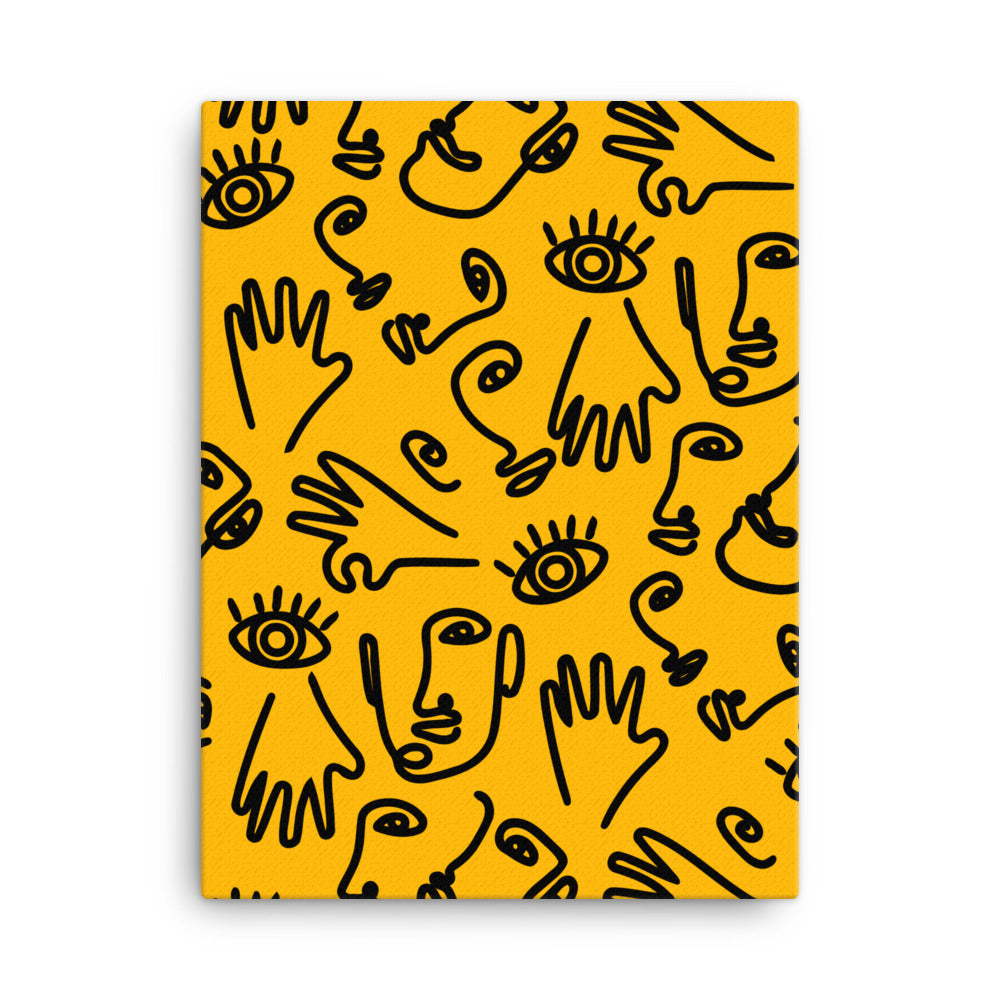 Yellow Doodle Canvas Print