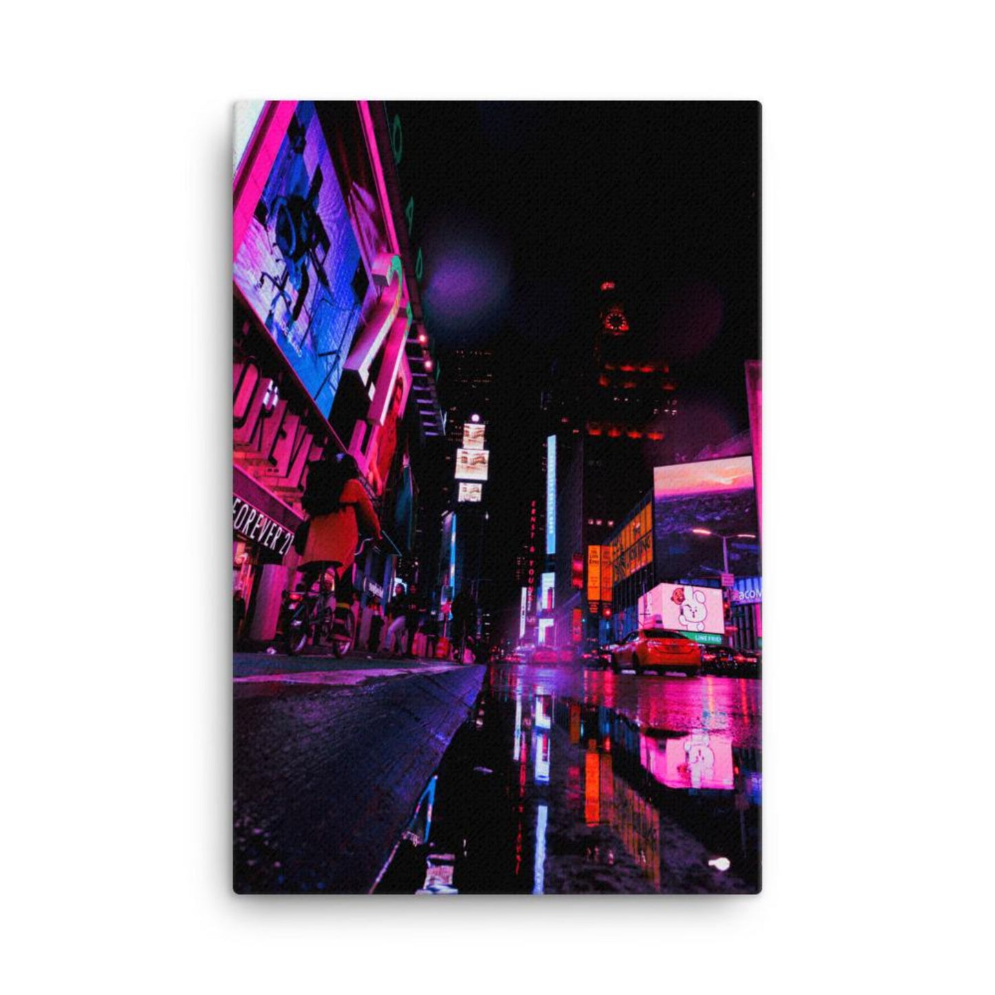 neon street wall art canvas print