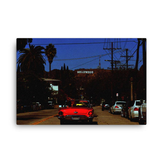 hollywood sign from street canvas print 