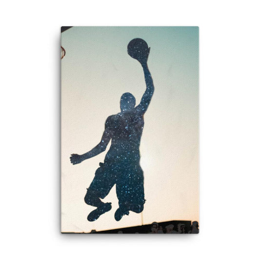 space basketball jump dunk canvas print 