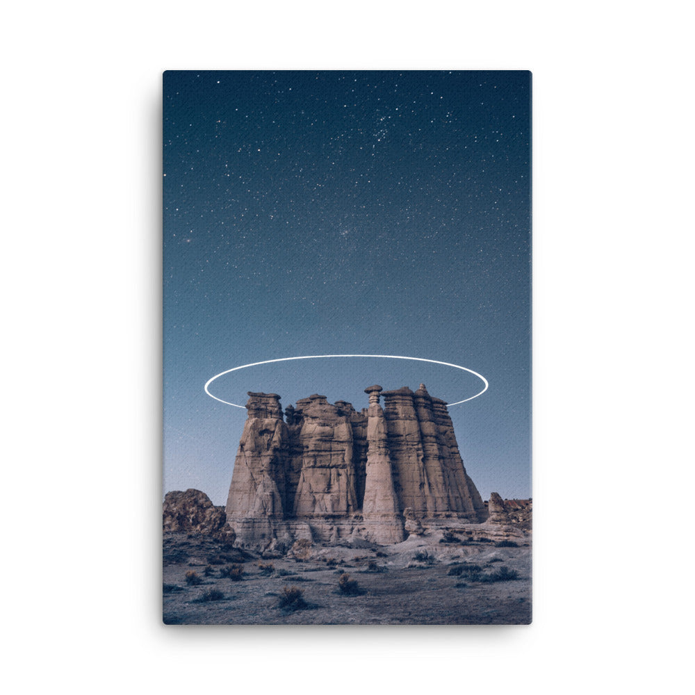 Desert with galaxy background