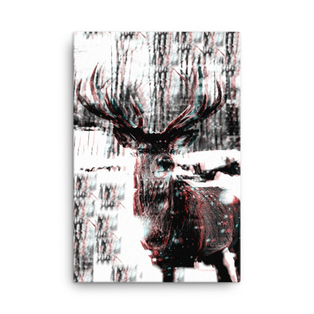 distorted deer canvas print