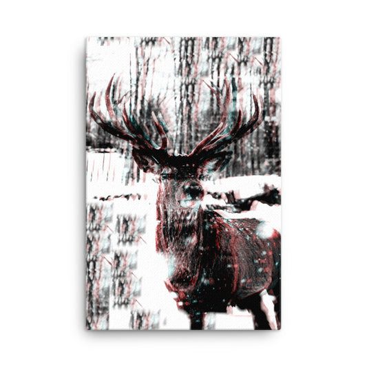 distorted deer canvas print 