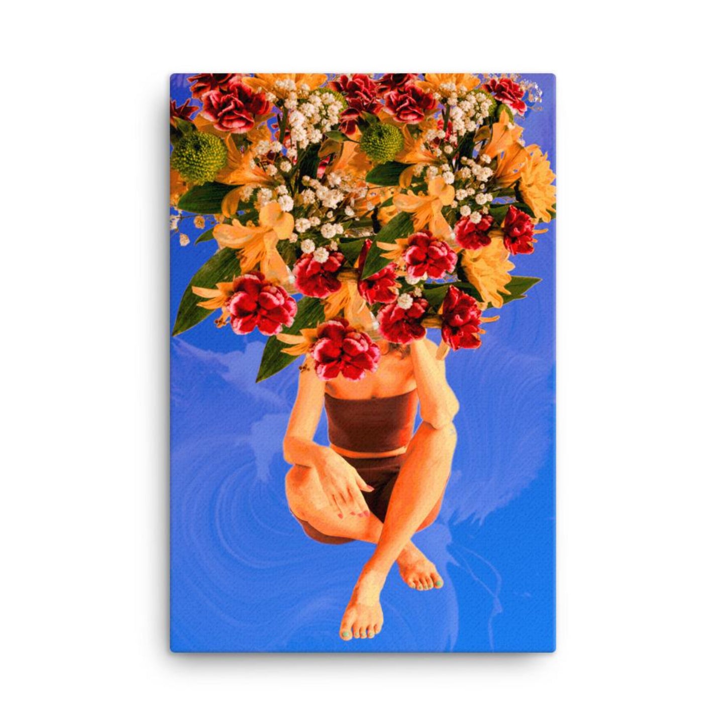 floral flowers head space canvas wall art print