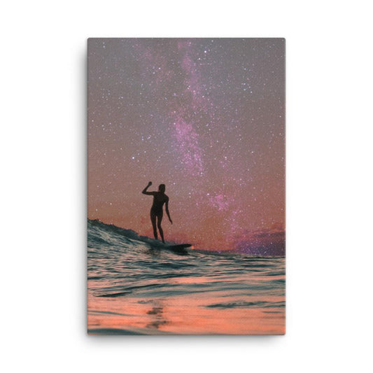 surfing in the galactic sky sunset