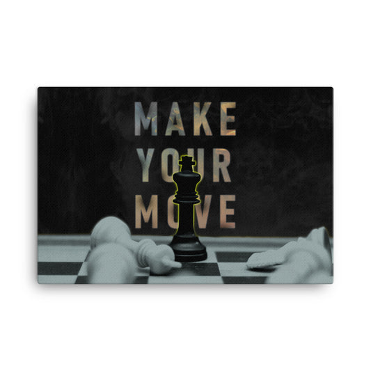 Make your move chess game motivational canvas print