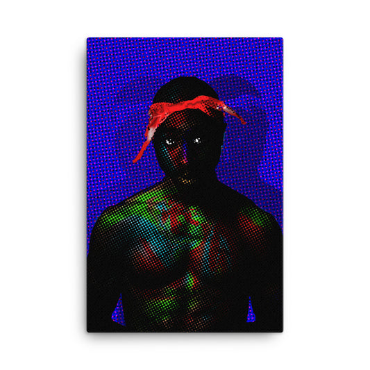 pop art style canvas print of rapper tupac shakur 
