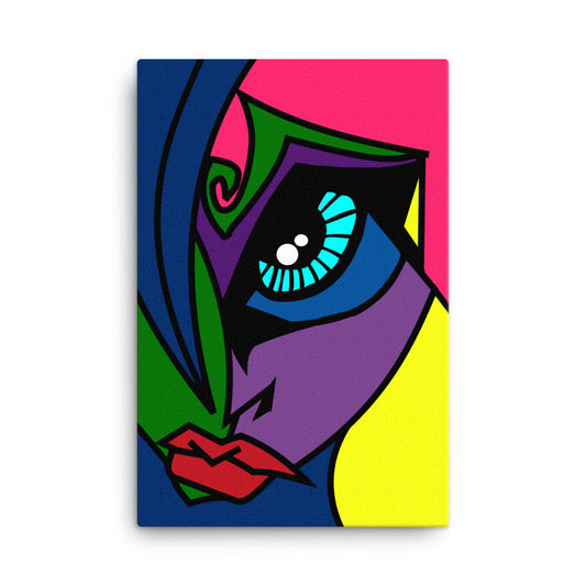 vivid abstract face canvas art