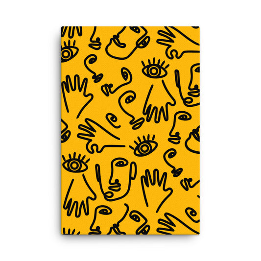 Yellow Doodle Canvas Print