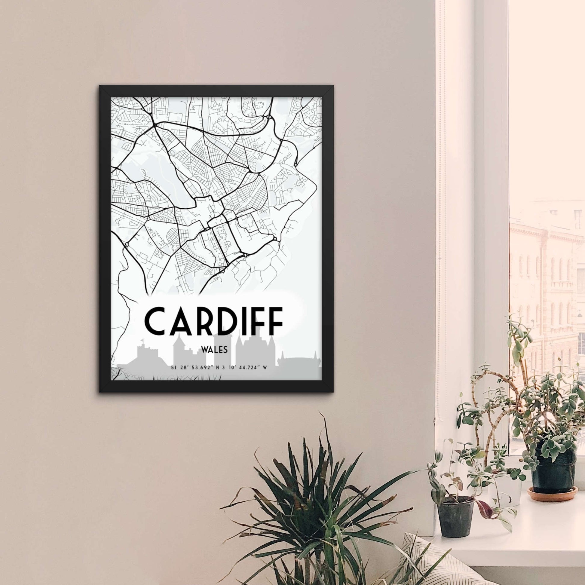 city of cardiff framed poster print