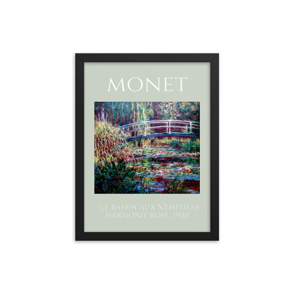 Le Bassin aux nymphéas, harmonie rose by Claude Monet Framed Print