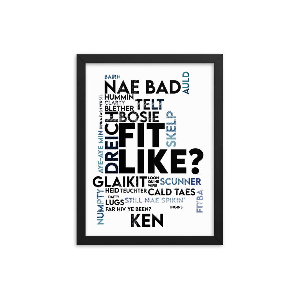 Doric Slang Words Framed Print