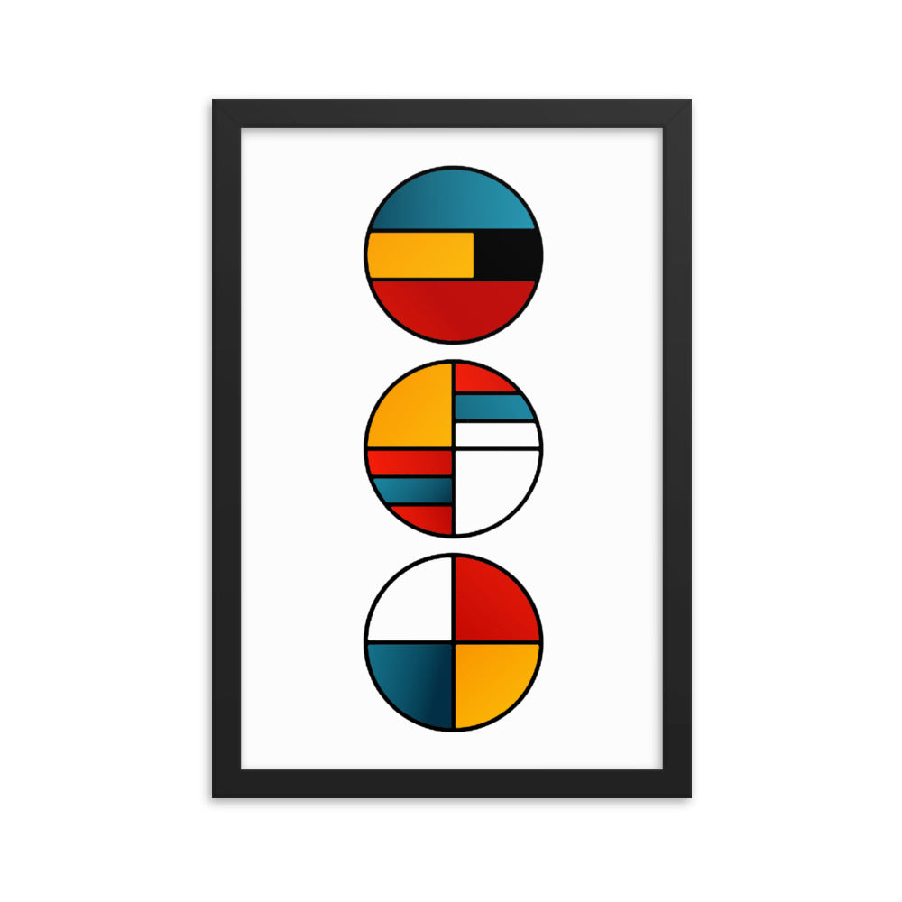 Bauhaus Concentric Framed Print