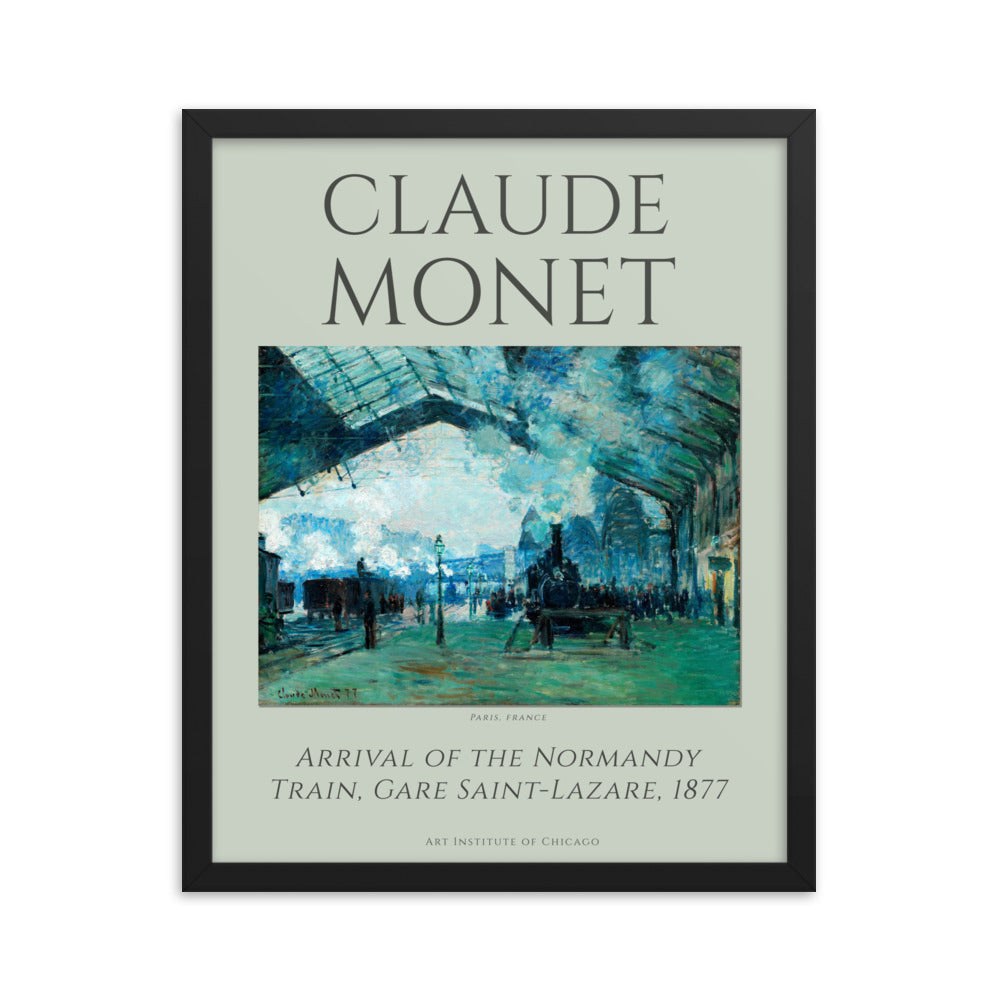 Arrival of the Normandy Train by Claude Monet Framed Print