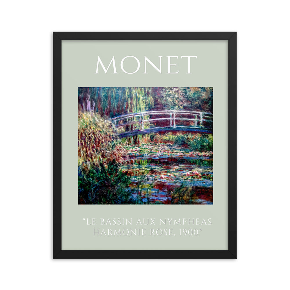 Le Bassin aux nymphéas, harmonie rose by Claude Monet Framed Print