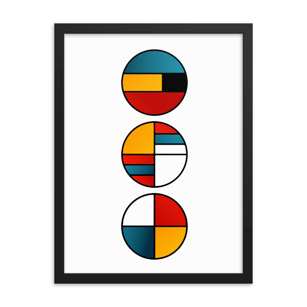 Bauhaus Concentric Framed Print