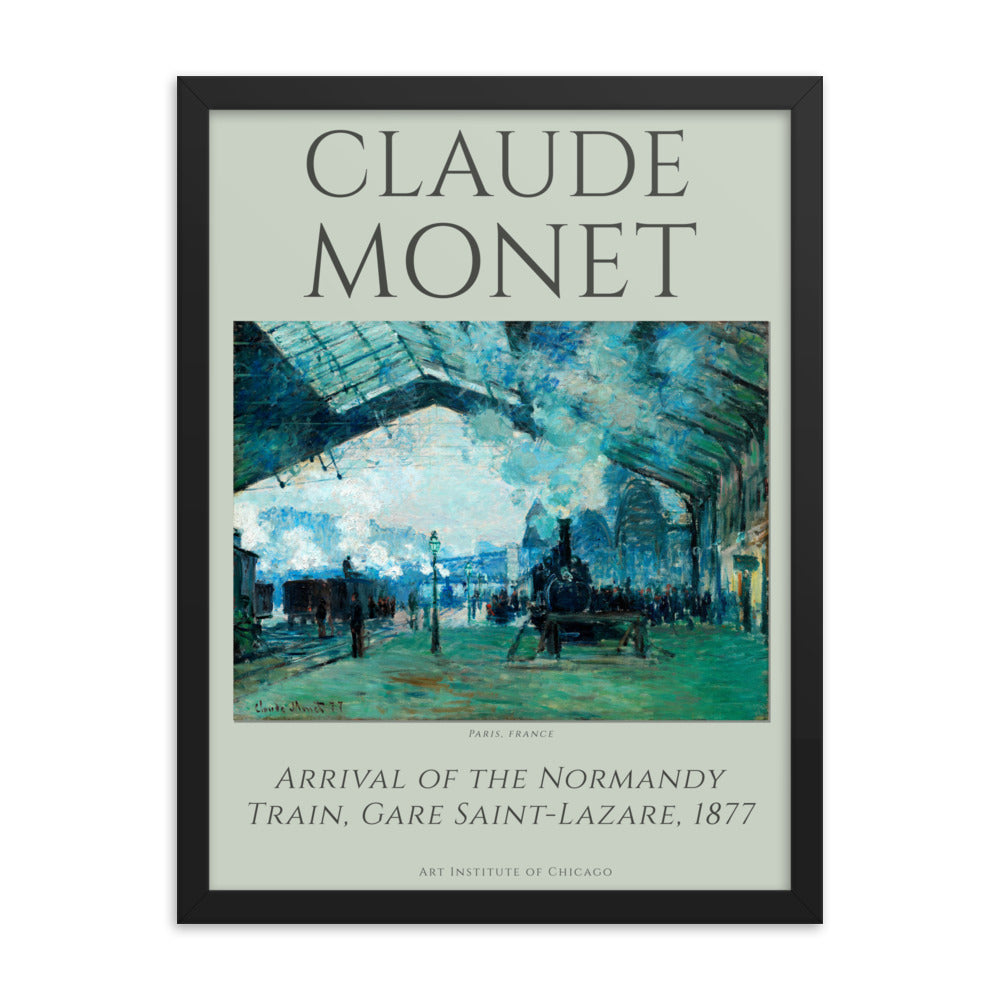 Arrival of the Normandy Train by Claude Monet Framed Print