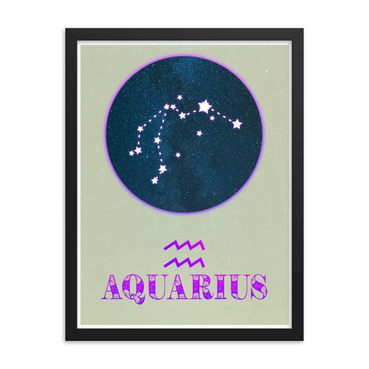 aquarius satr sign zodiac framed art print 
