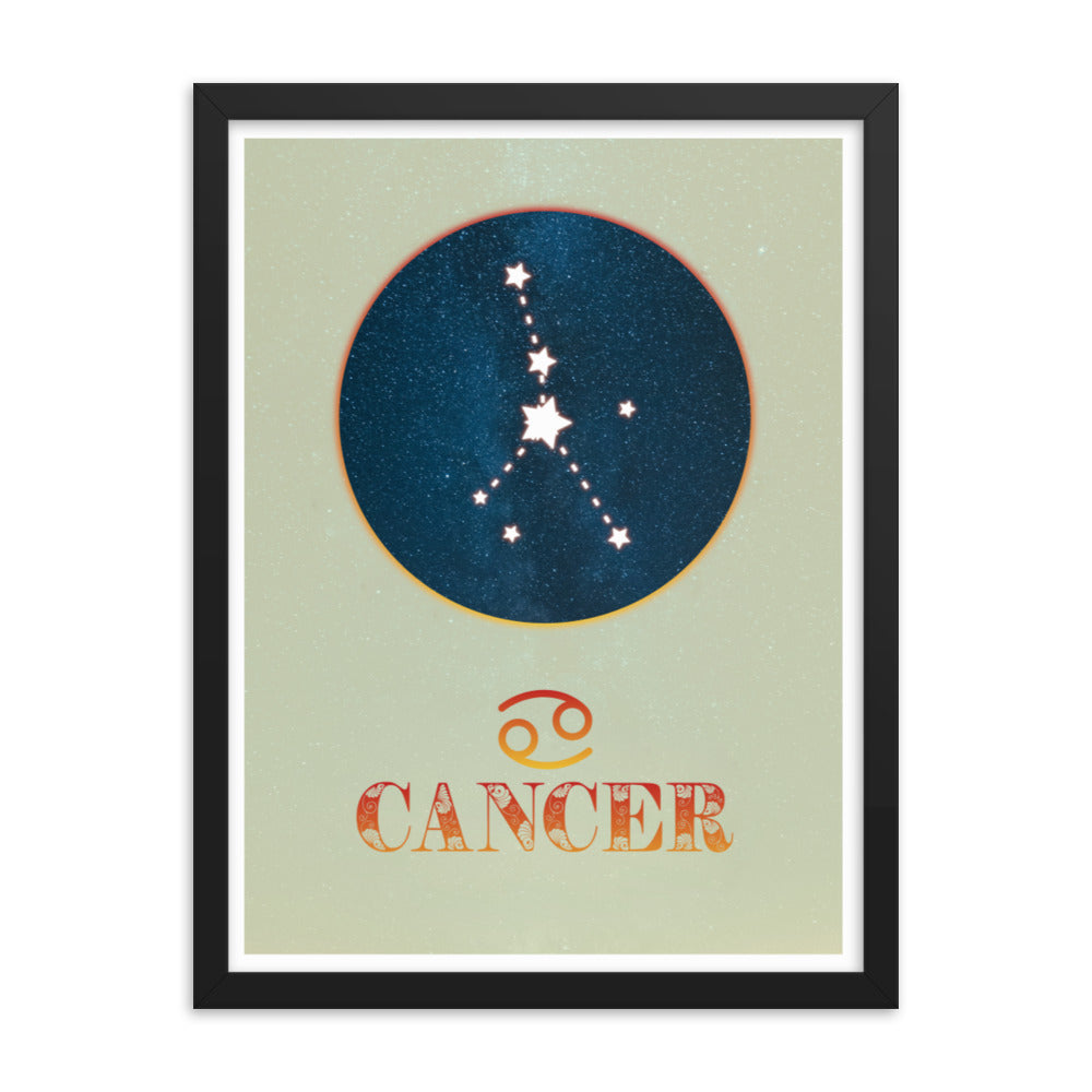 Cancer star sign zodiac framed wall art print