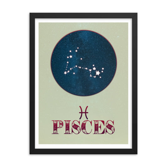 pisces star sign zodiac framed wall art print 