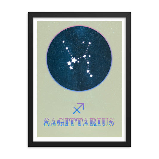sagittarius zodiac star sign framed wall art print 