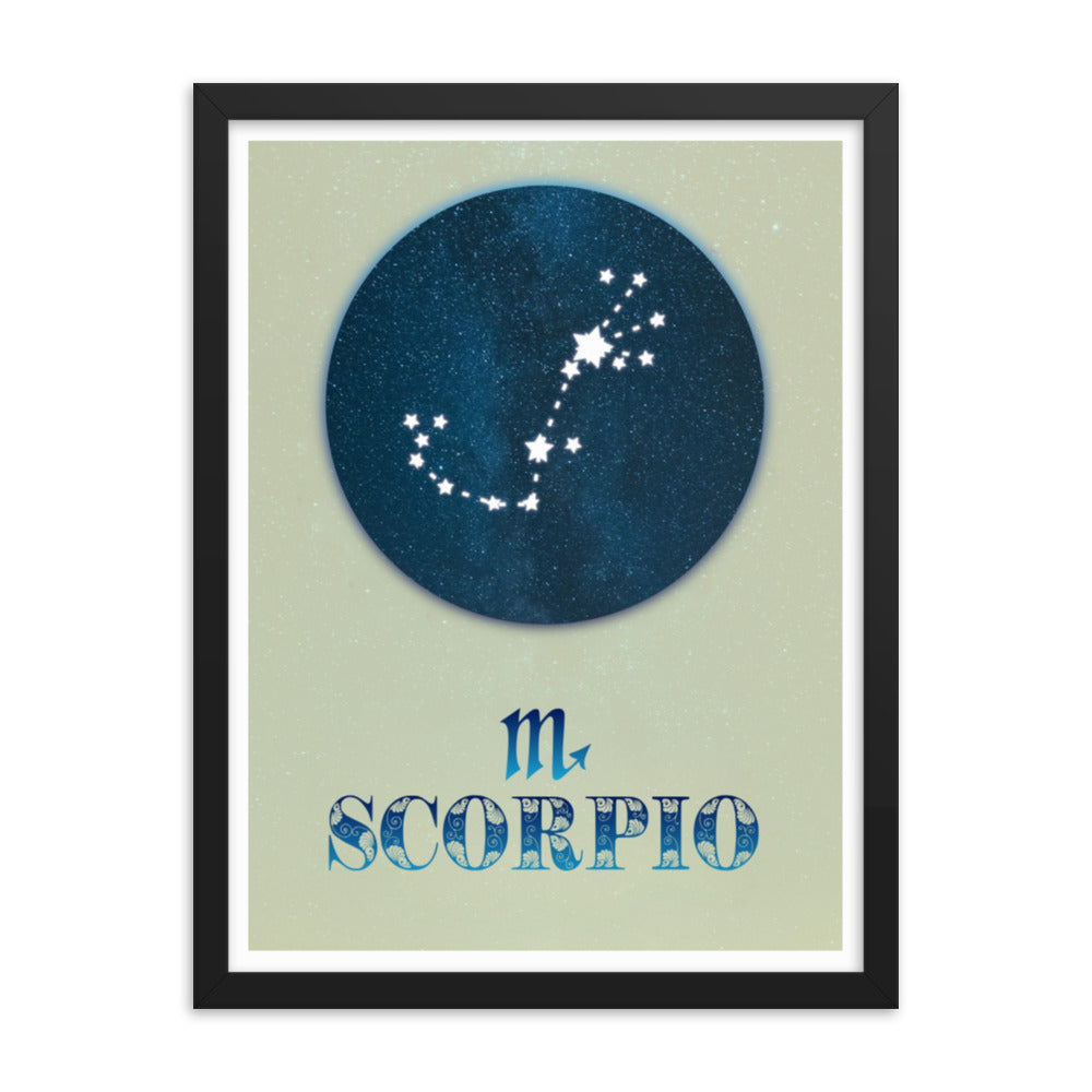 scorpio star sign zodiac framed wall art poster