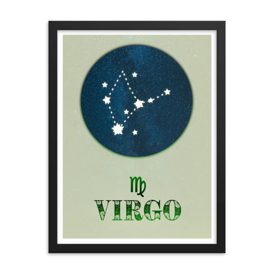 virgo zodiac star sign framed wall art print 