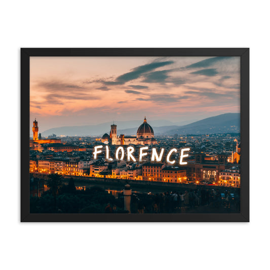 Florence in Text Framed Print