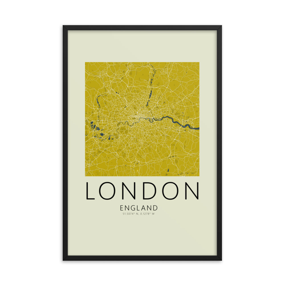 map of london framed poster wall art print