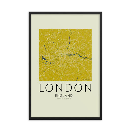 map of london framed poster wall art print