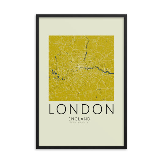 map of london framed poster wall art print 
