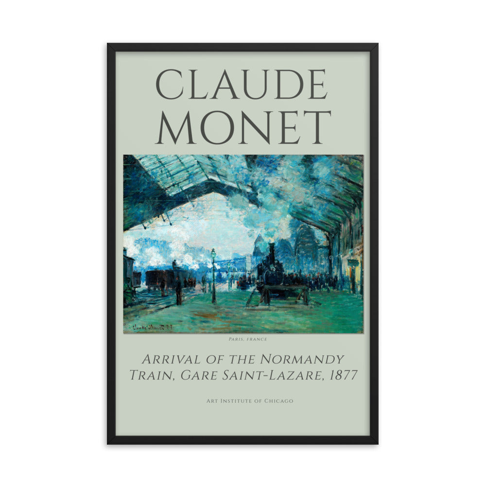 Arrival of the Normandy Train by Claude Monet Framed Print