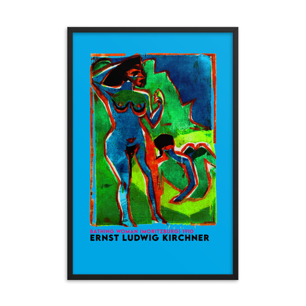 Bathing Woman (Moritzburg) by Ernst Ludwig Kirchner Framed Print