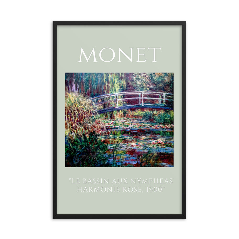Le Bassin aux nymphéas, harmonie rose by Claude Monet Framed Print