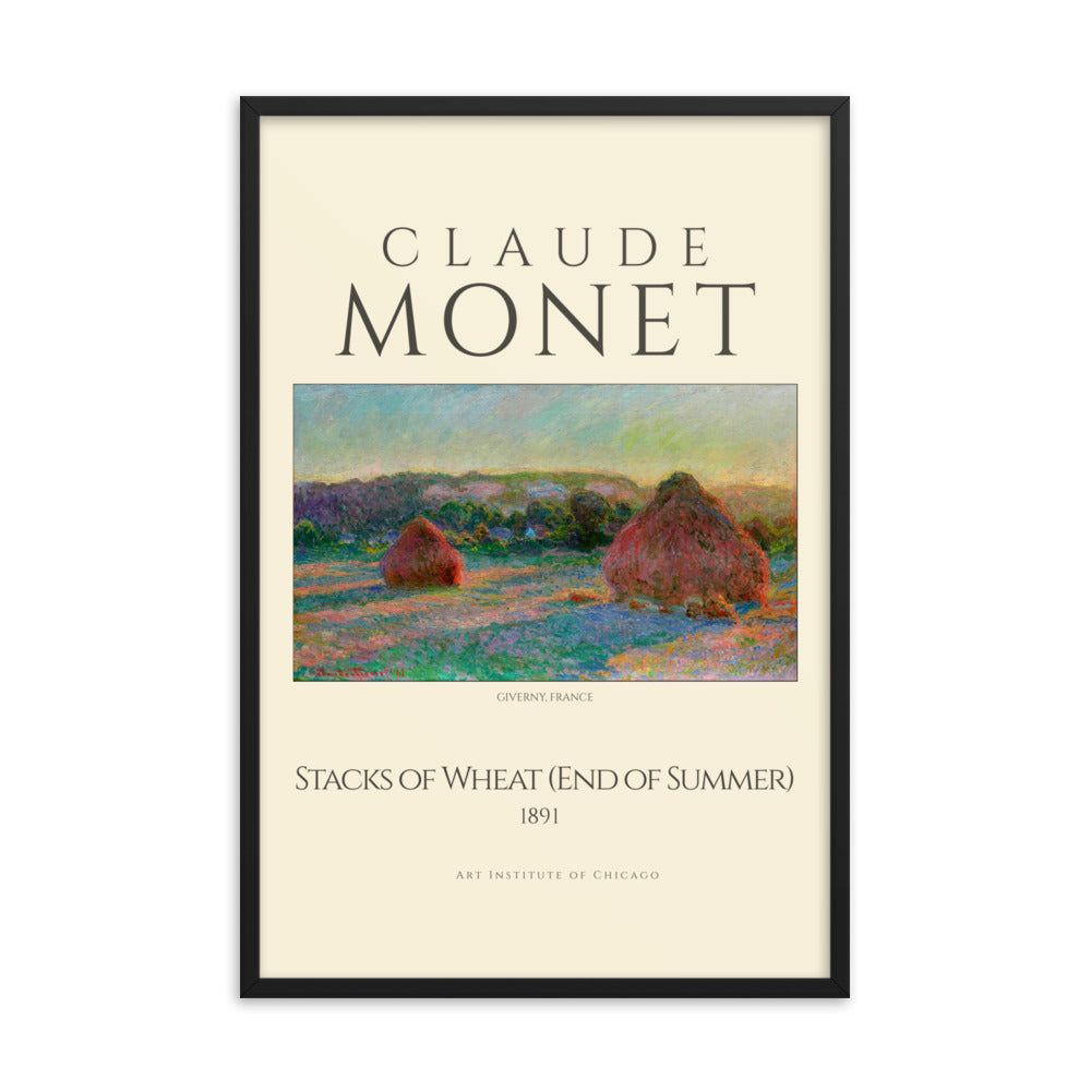 Stacks of Wheat (End of Summer) by Claude Monet Framed Print