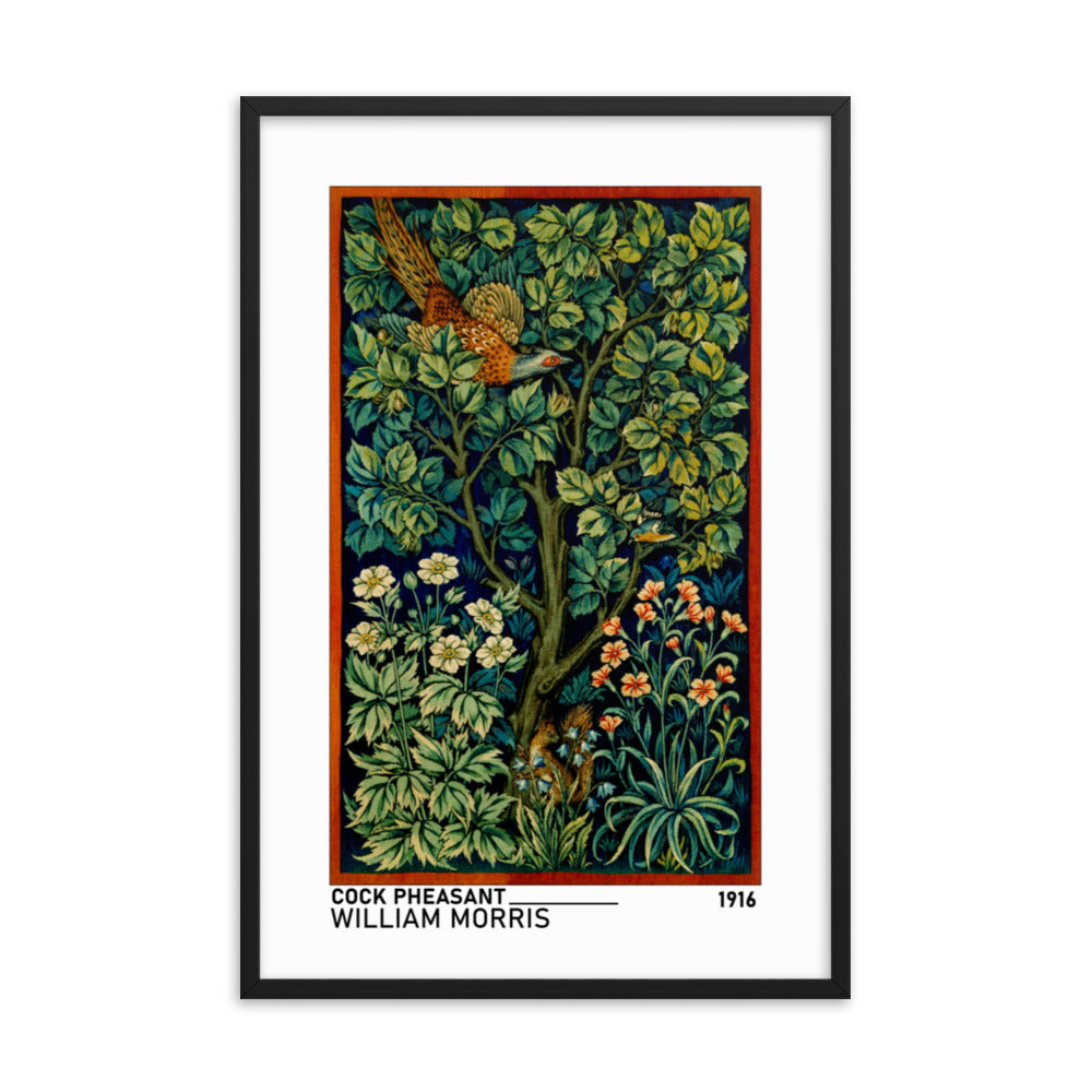 william morris cock pheasant framed art print