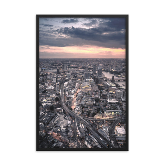 framed art print of london city skyline