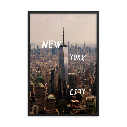 New York City in Text Framed Print