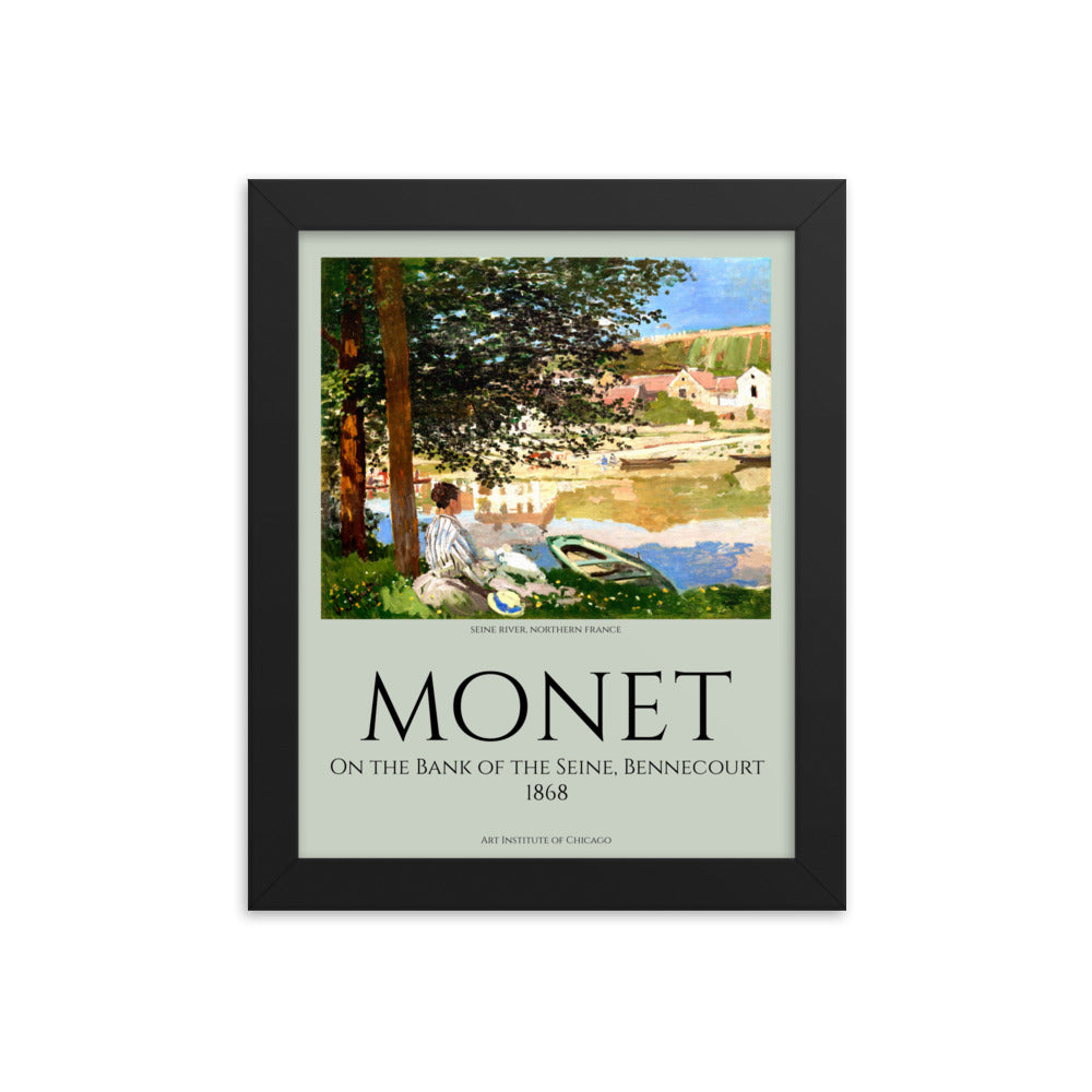 Claude Monet - On the Bank of the Seine, Bennecourt Framed Print