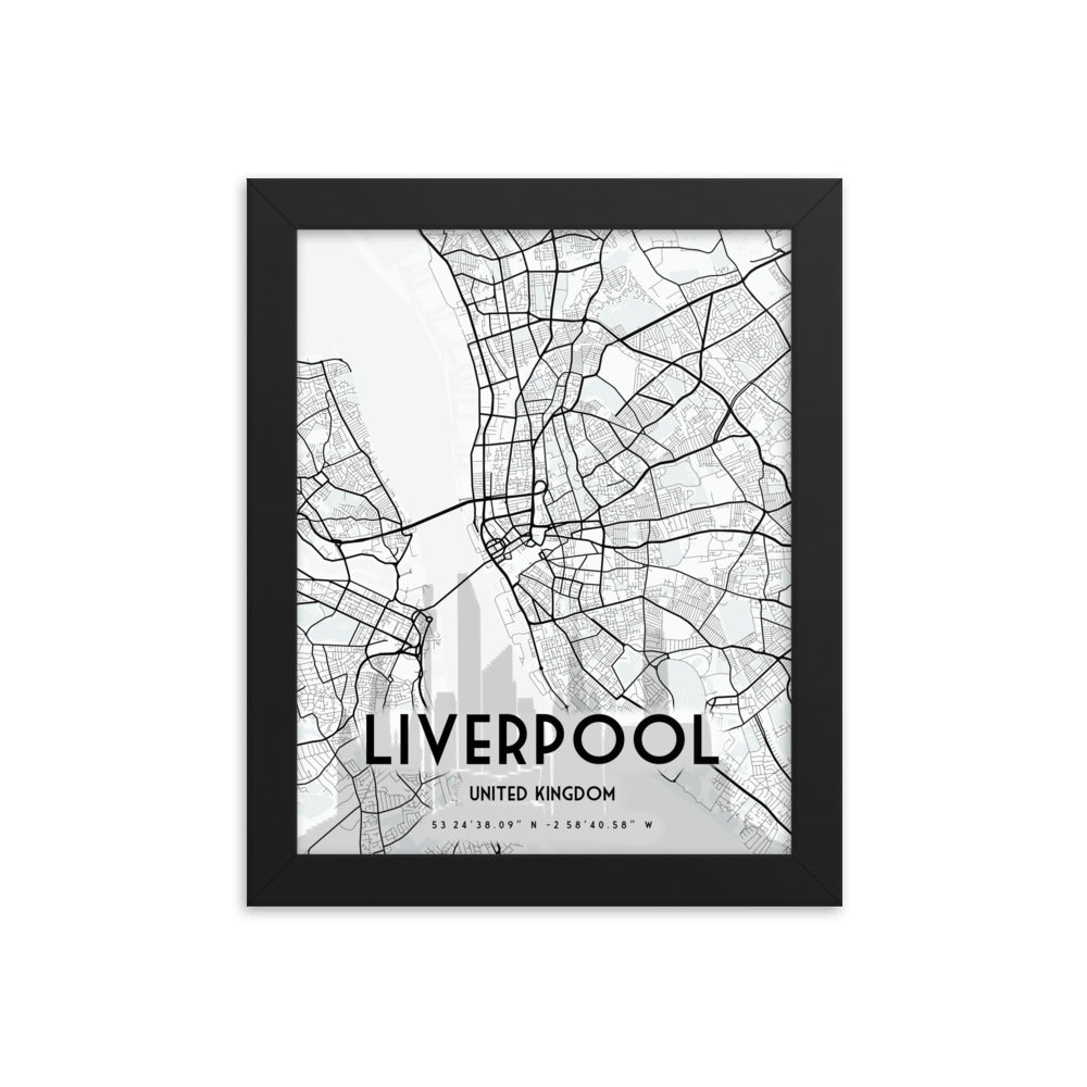 Liverpool Map Framed Print