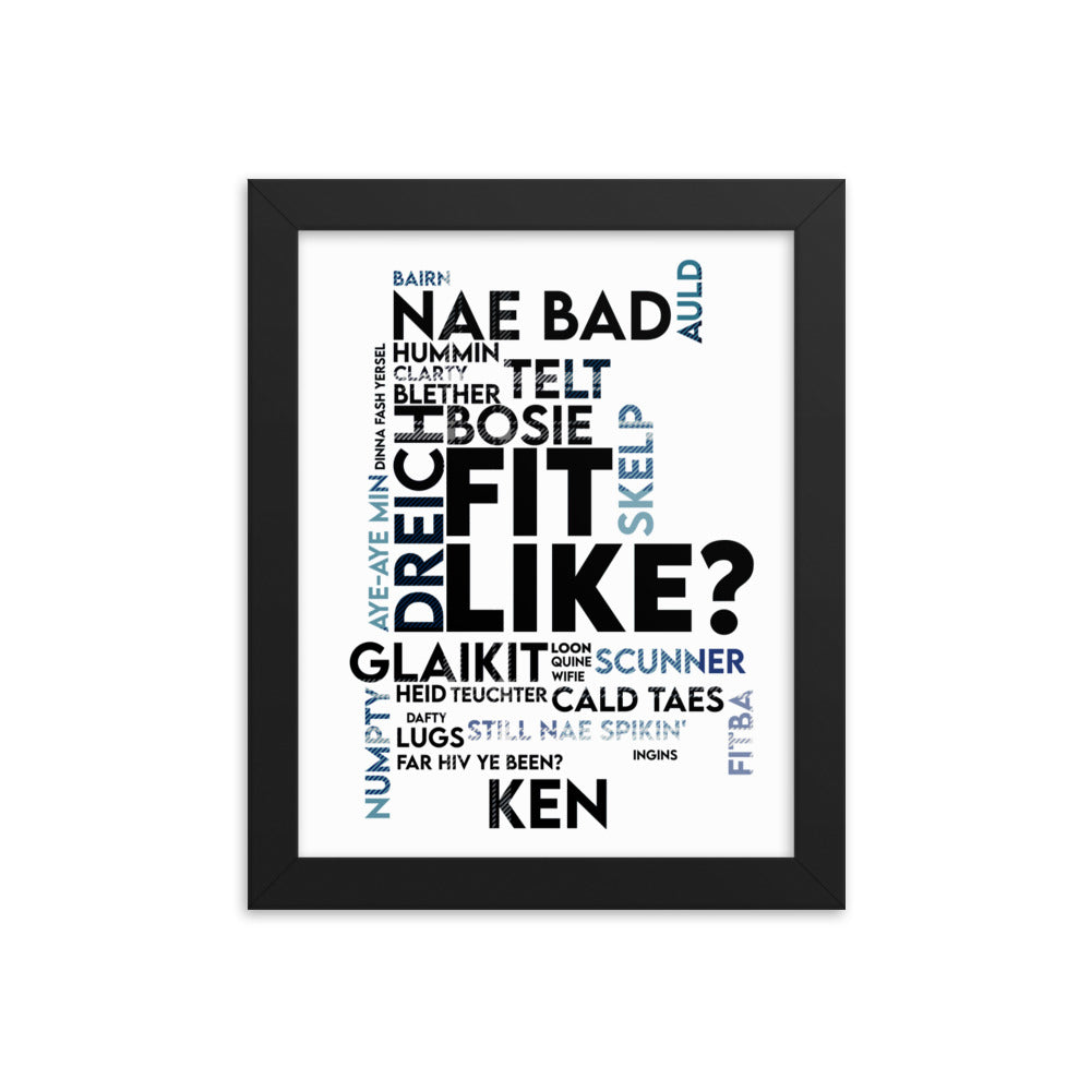 Doric Slang Words Framed Print