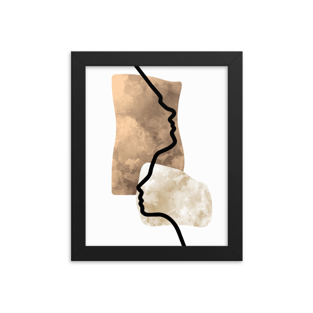 Double Face Line Art Framed Print