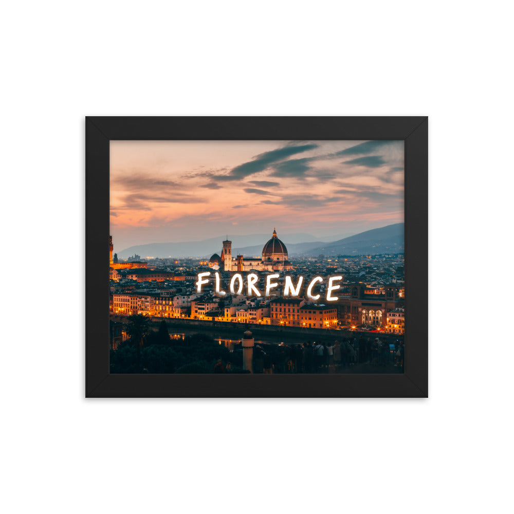 Florence in Text Framed Print