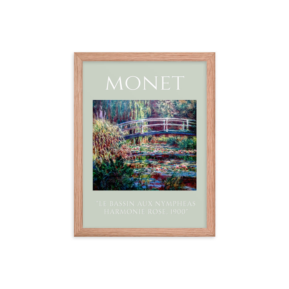 Le Bassin aux nymphéas, harmonie rose by Claude Monet Framed Print